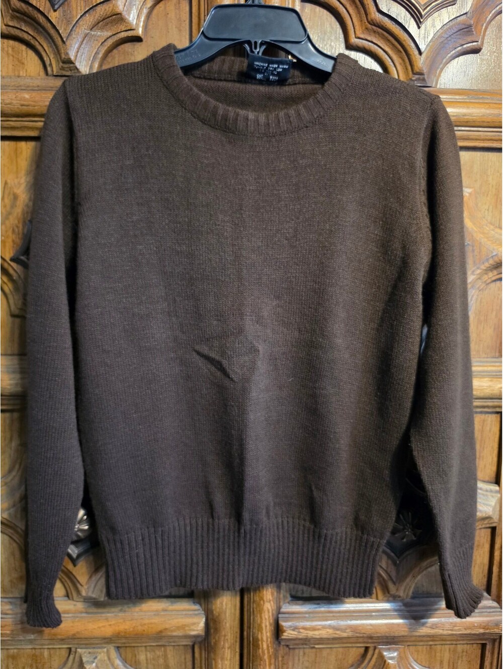 Curry Knits Brown Ribbed Crewneck Sweater
